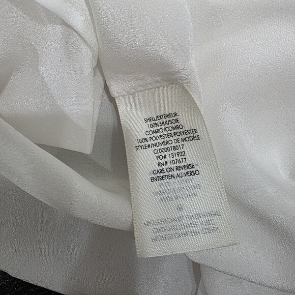 Alice & Olivia Finely OPEN BACK BUTTON DOWN White Blouse Shirt Size Small - Picture 8 of 9